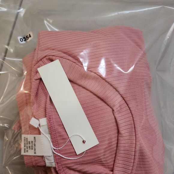 Capella Sleep Set Womens Small Pink Long Sleeve Top & Shorts Ribbed Knit Stretch - Picture 6 of 11